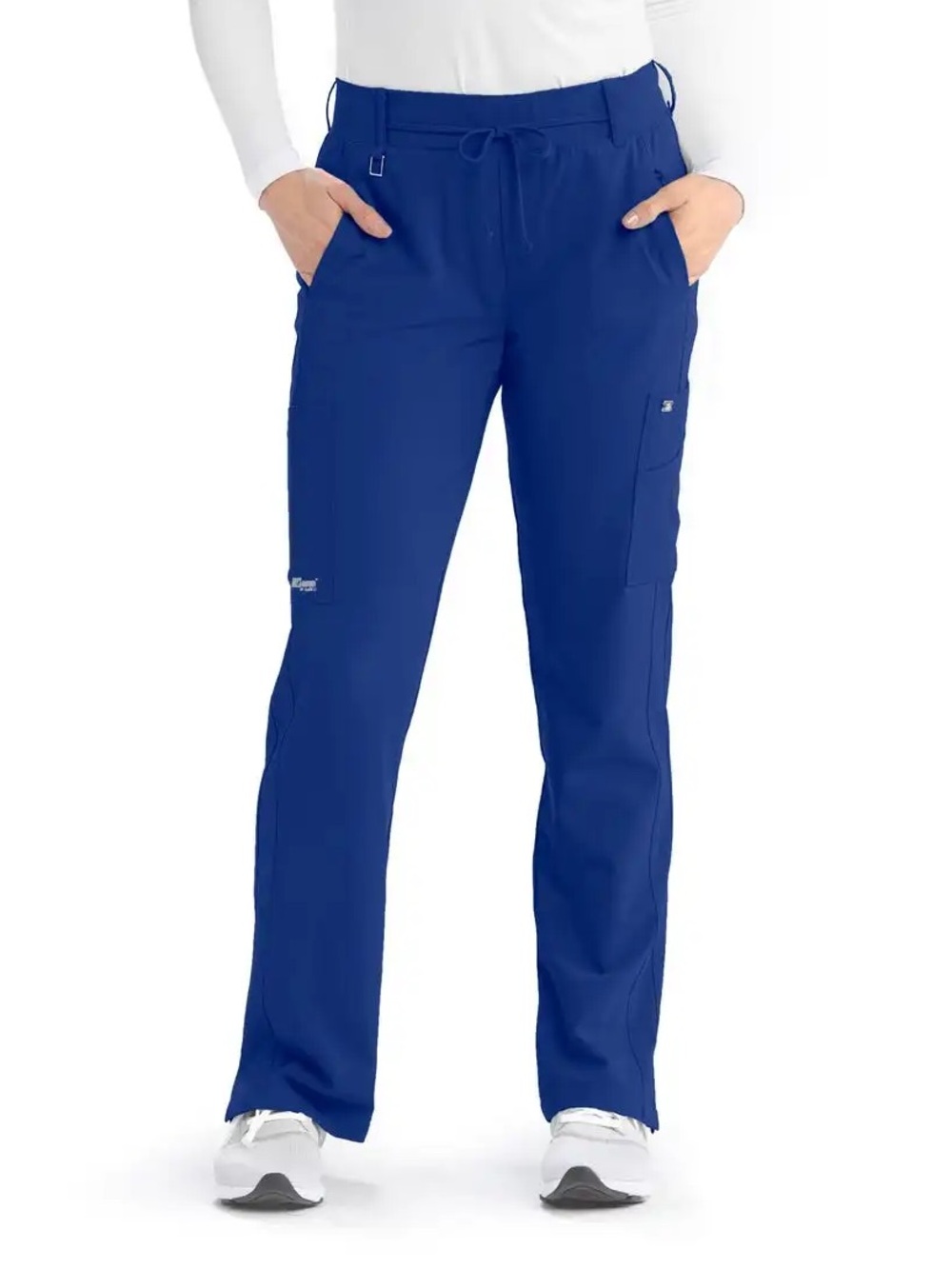 Grey's Anatomy By Barco Royal Blue Boot Cut Cargo Scrub‎ Pants Sz-S.  FF19